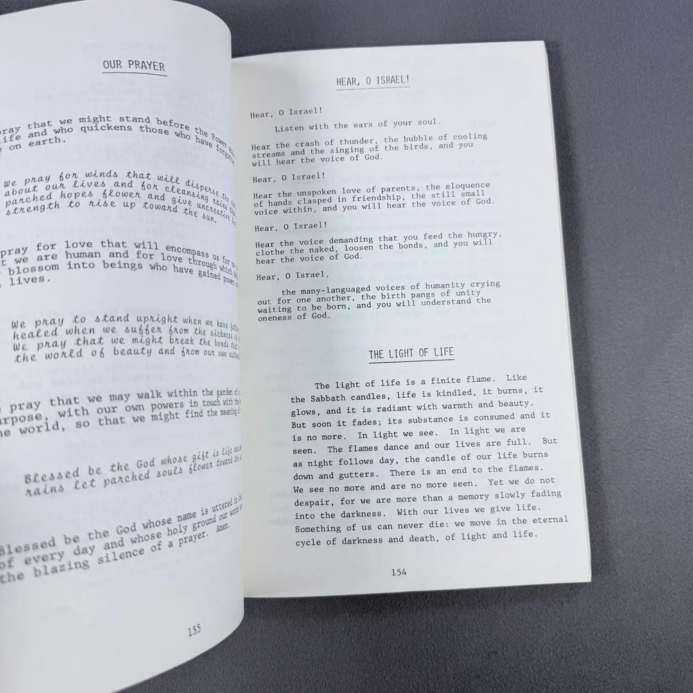Synagogue Performing Arts Sabbath  Festivals Prayerbook Softcover 1970s Judaica